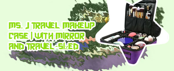 Travel makeup bag with compartments